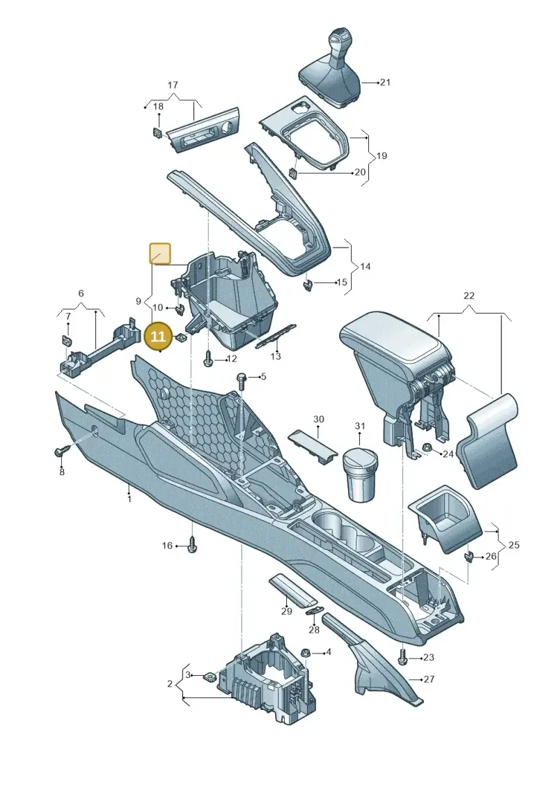 WHT007709 — Audi A1 Sportback (2018-2025) diagram 592863500, position 11