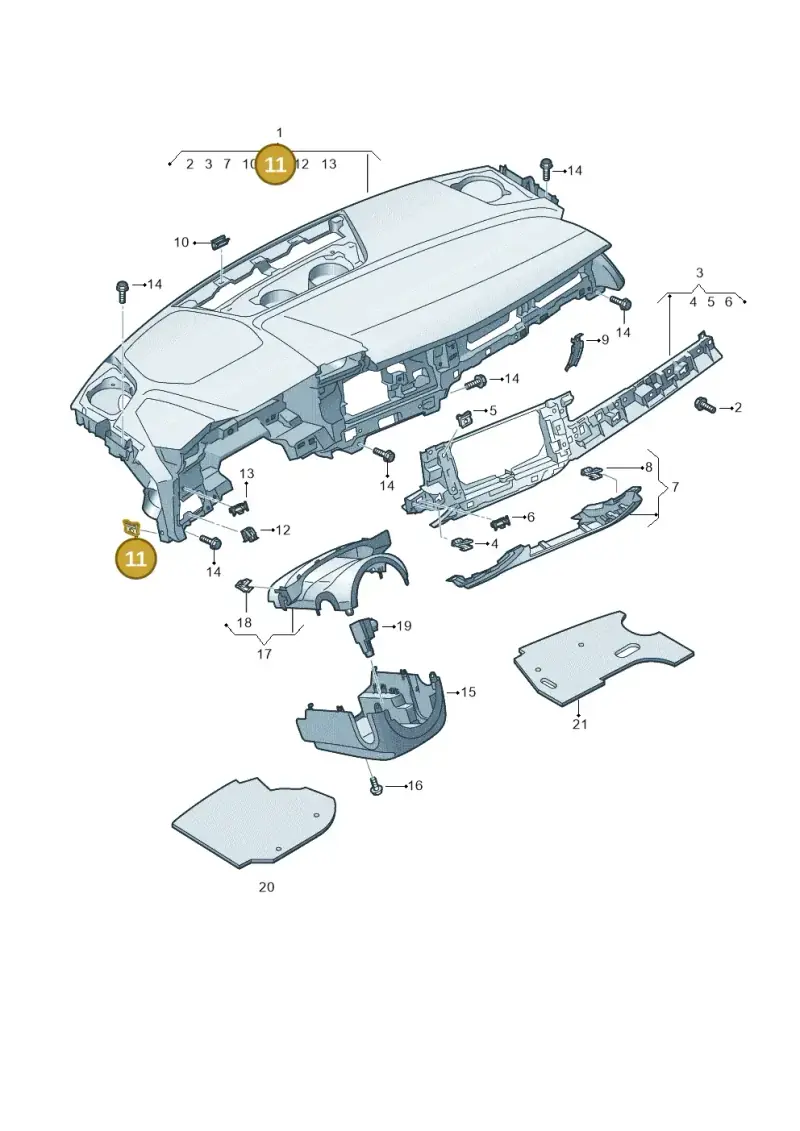 WHT007709 — Audi A3 Sportback (2019-2025) diagram 596857100, position 11