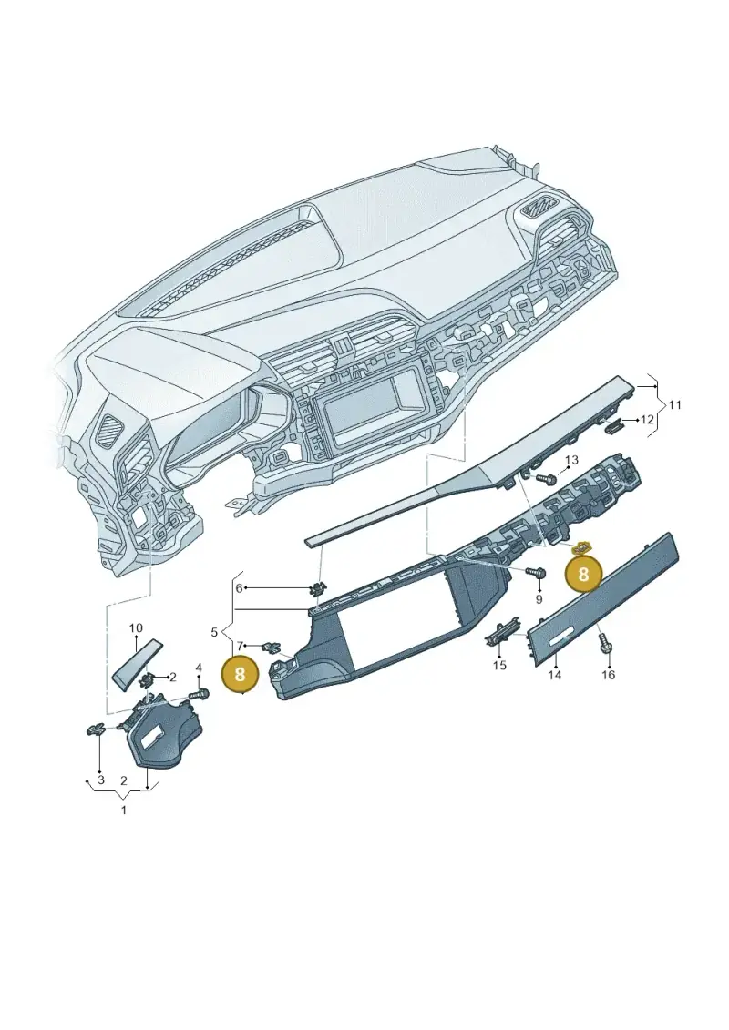 WHT007709 — Audi RS Q3 Sportback (2019-2024) diagram 597857170, position 8