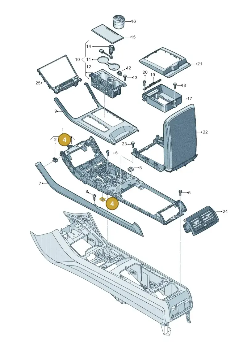 WHT007799 — Audi A8 (2017-2025) diagram 838863520, position 4