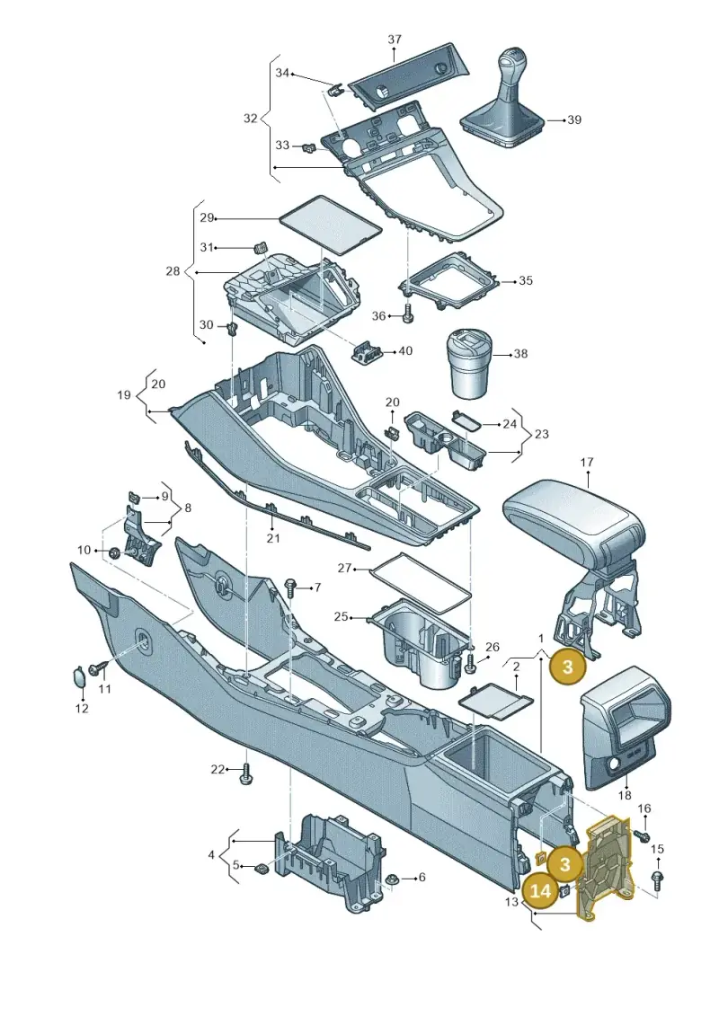 WHT007799 — Audi RS Q3 Sportback (2019-2024) diagram 597863500, position 3+14
