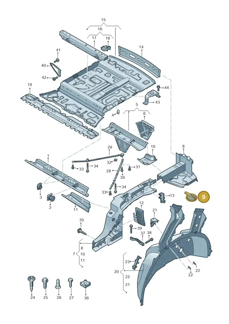 WHT007843 — Audi Q8 (2018-2025) diagram 429803000, position 9