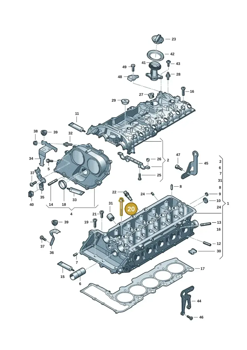 WHT007848D — Audi A3 Sportback (2019-2025) diagram 596103041, position 20