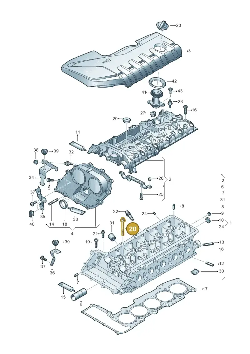 WHT007848D — Audi RS Q3 Sportback (2019-2024) diagram 898103300, position 20