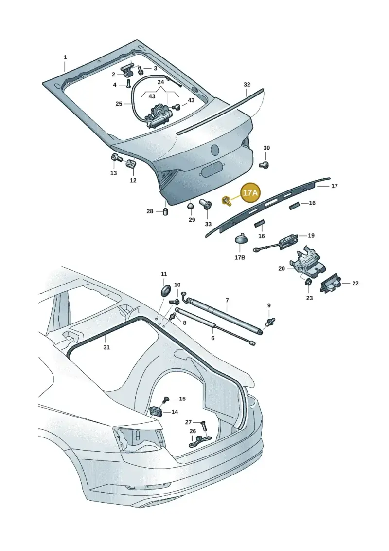 WHT008301 — Skoda Superb Combi (2015-2024) diagram 851827015, position 17A