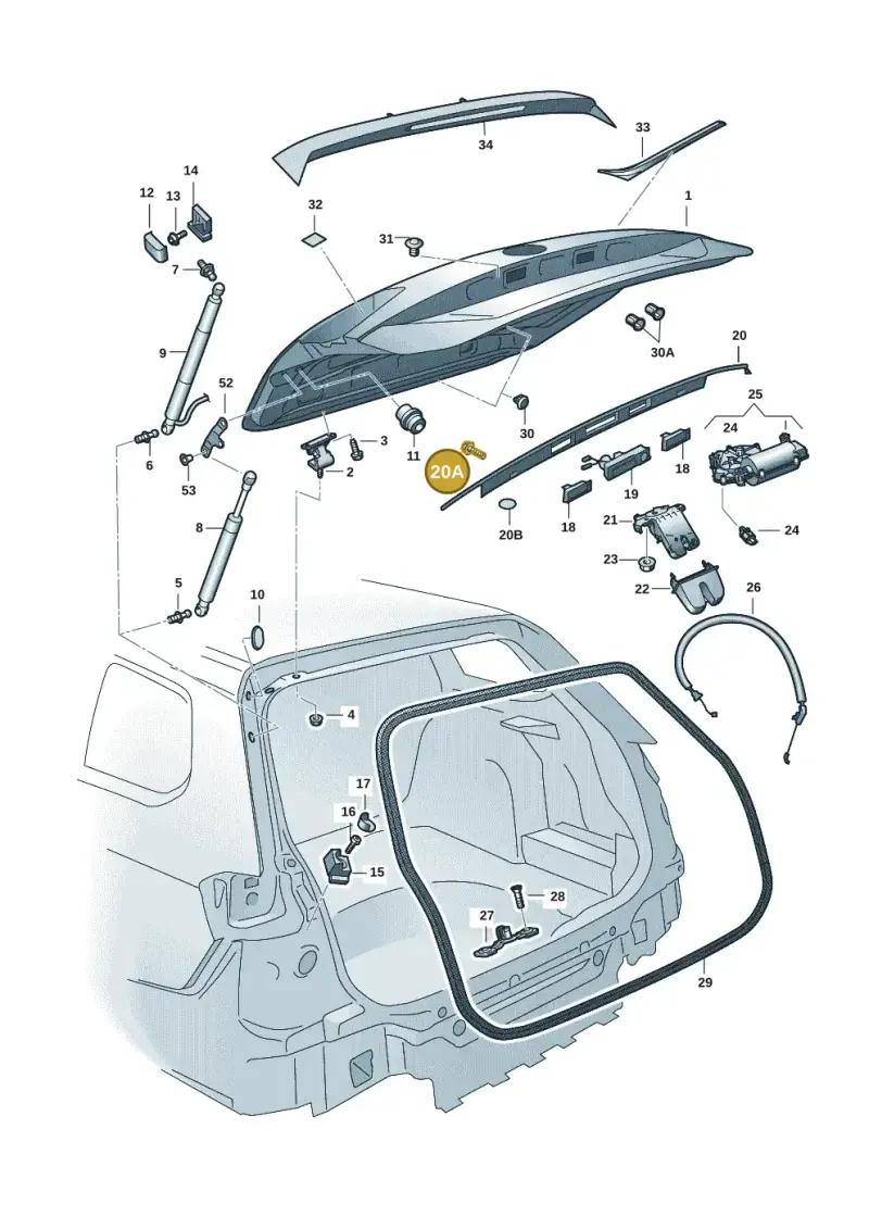 WHT008301 — Skoda Superb Combi (2015-2024) diagram 851827035, position 20A