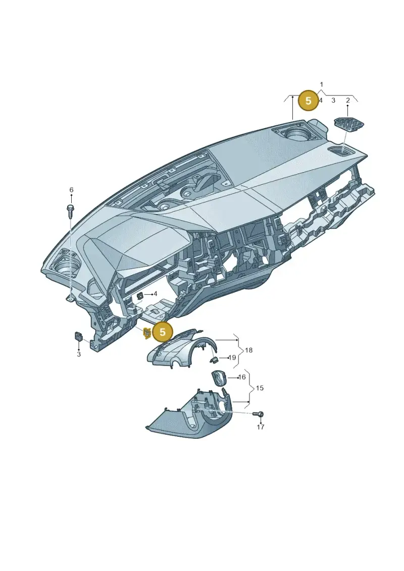 WHT008427 — Audi A1 Sportback (2018-2025) diagram 592857100, position 5
