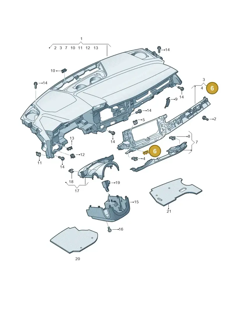 WHT008427 — Audi A3 Sportback (2019-2025) diagram 596857100, position 6