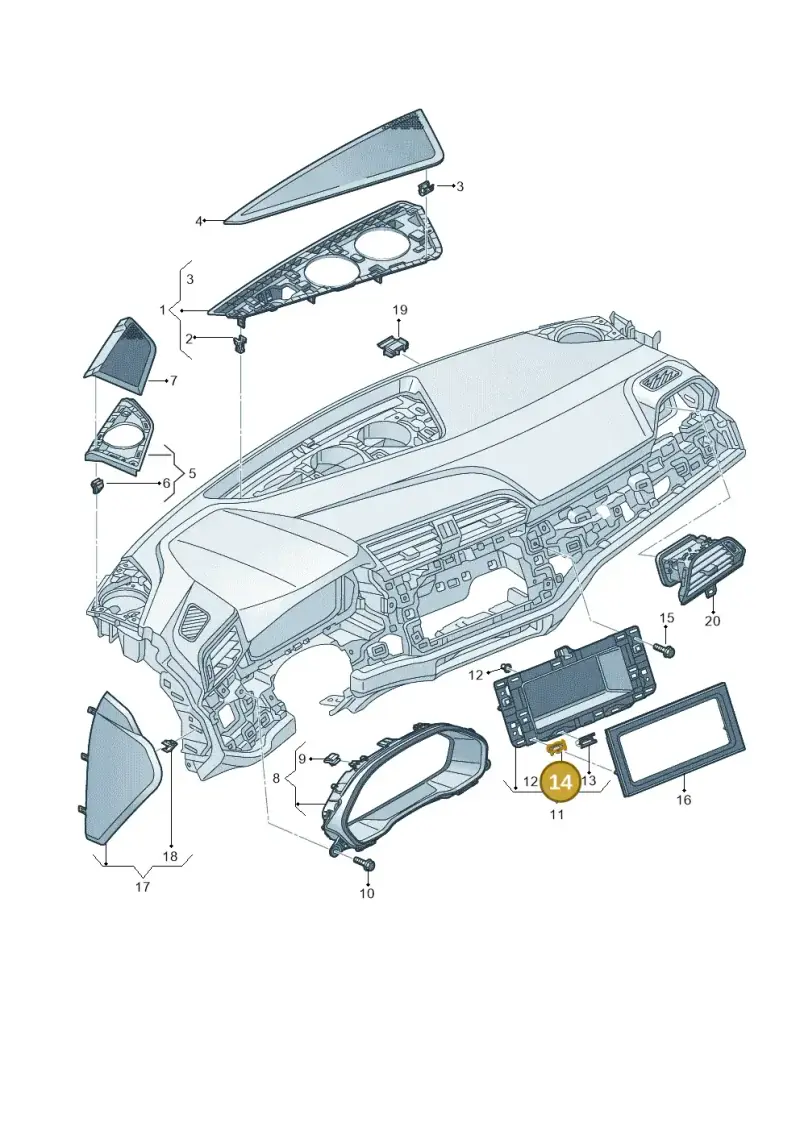 WHT008427 — Audi RS Q3 Sportback (2019-2024) diagram 597857150, position 14