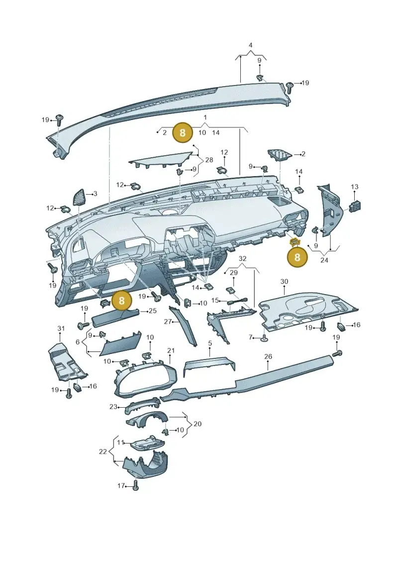 WHT008427 — SEAT CUPRA Formentor (2020-) diagram 5fn857010, position 8