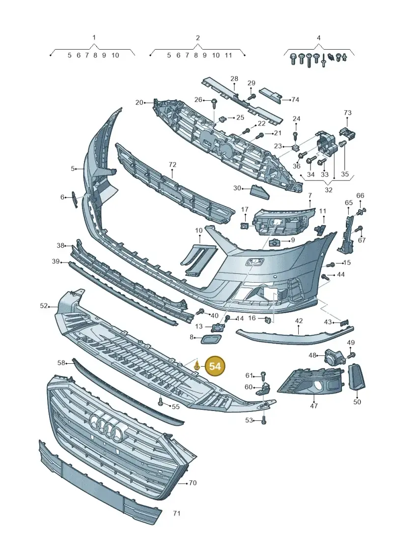 WHT008613 — Audi A8 (2017-2025) diagram 838807020, position 54