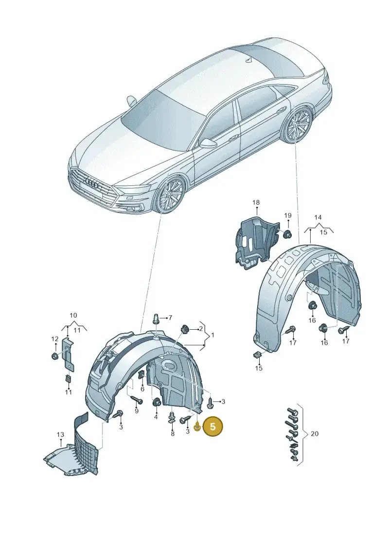 WHT008613 — Audi A8 (2017-2025) diagram 838821500, position 5