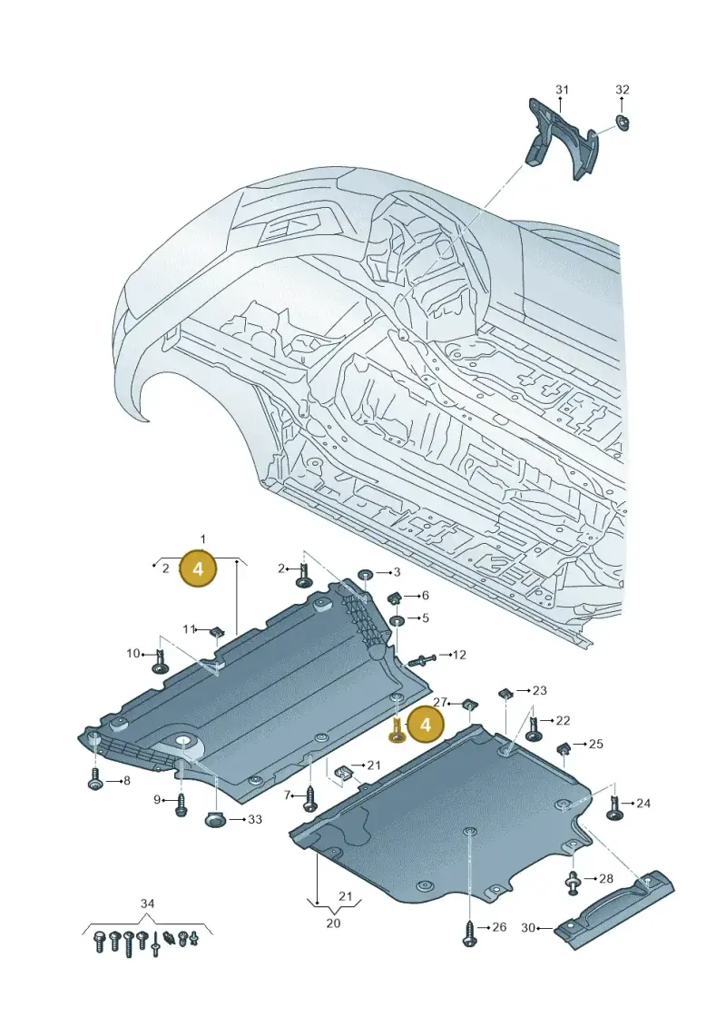 WHT008613 — Audi RS4 Avant (2017-2025) diagram 849863250, position 4