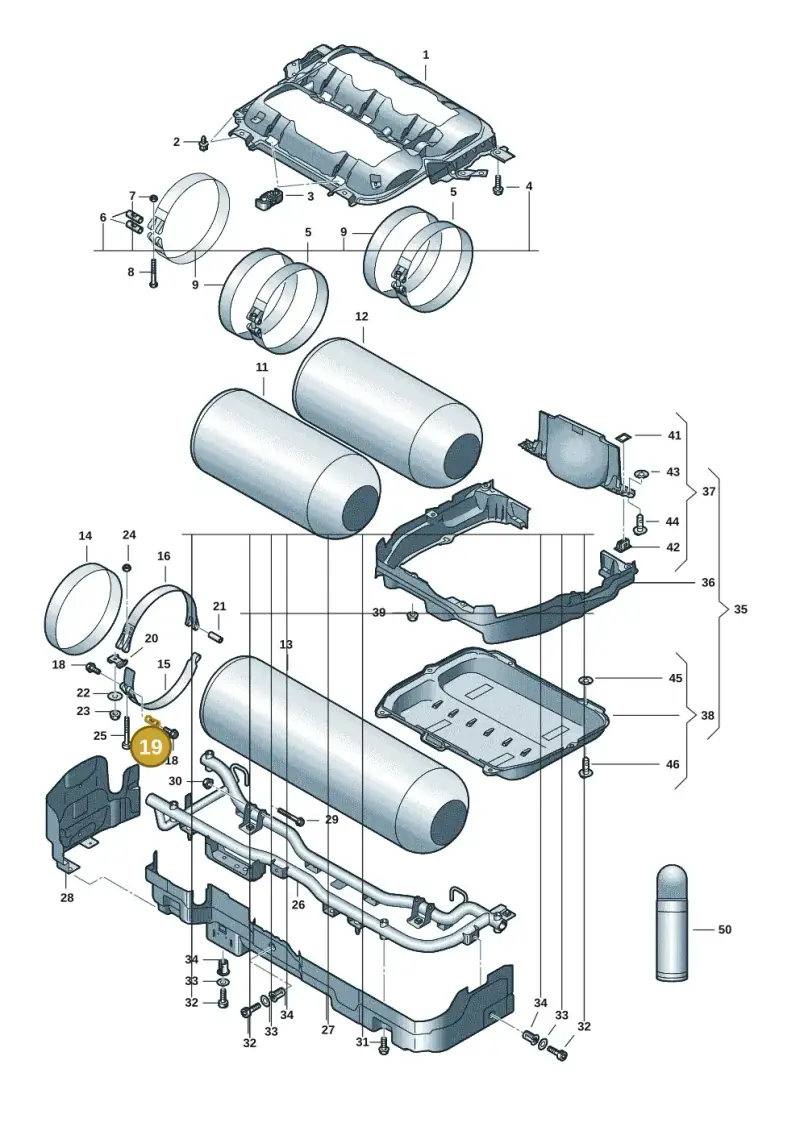 WHT008708 — Volkswagen Golf 2.0 BlueMotion (2019-2024) diagram 5h0201010, position 19