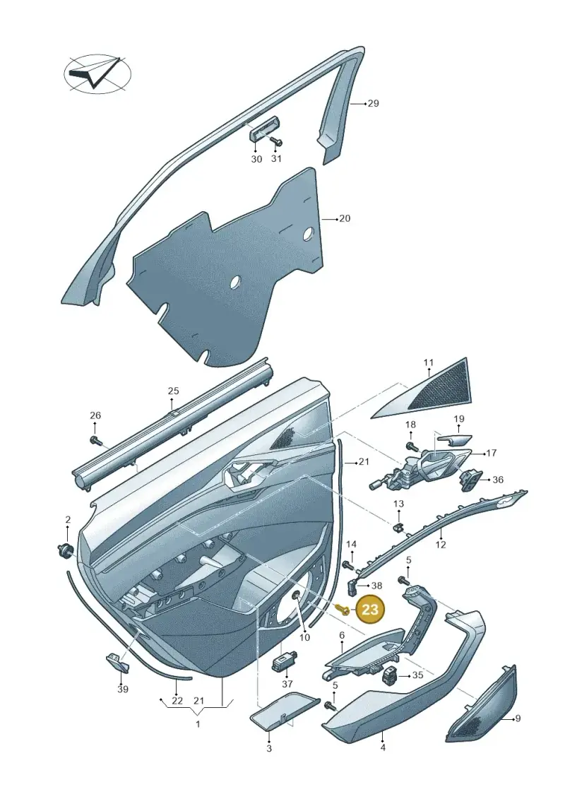 WHT008890 — Audi Q8 e-tron (2018-2025) diagram 586867400, position 23