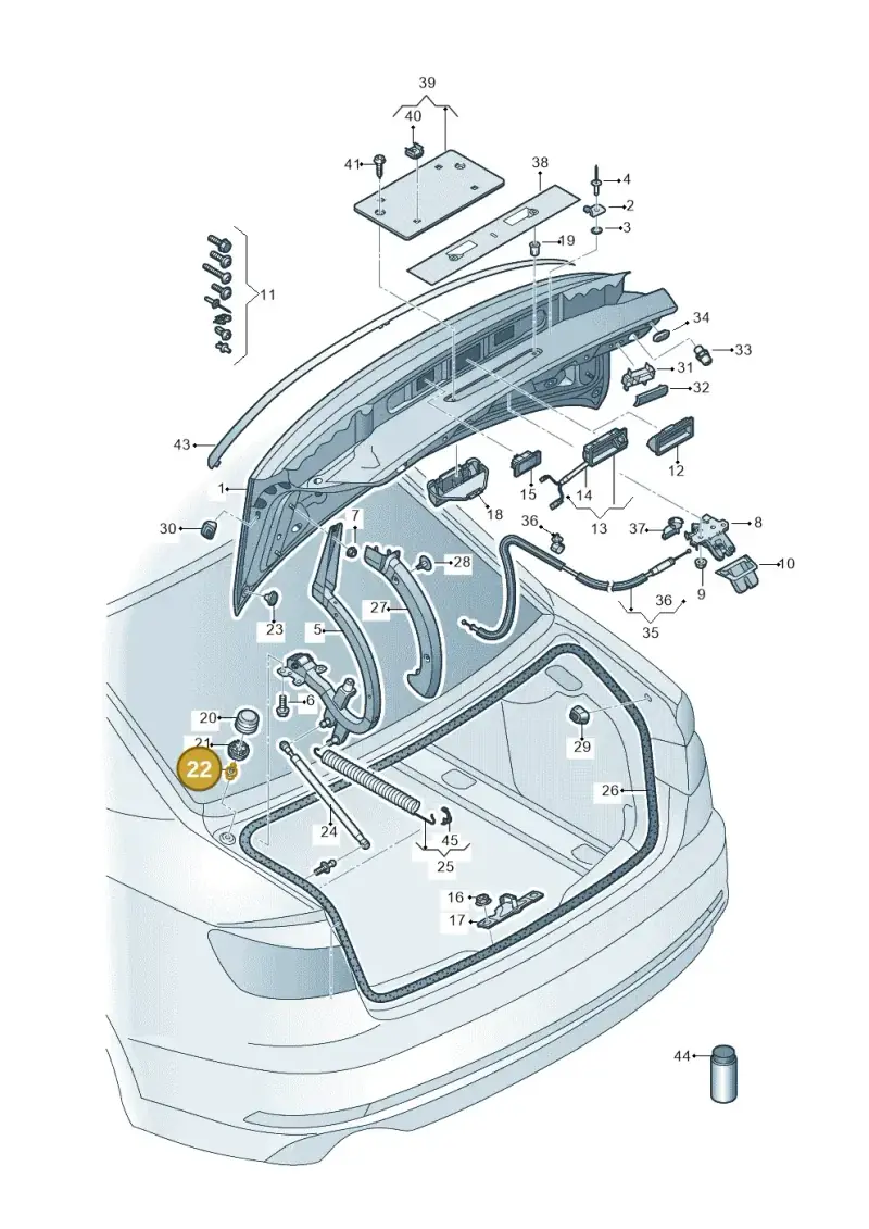 WHT009012A — Audi A4 (2015-2025) diagram 849827000, position 22