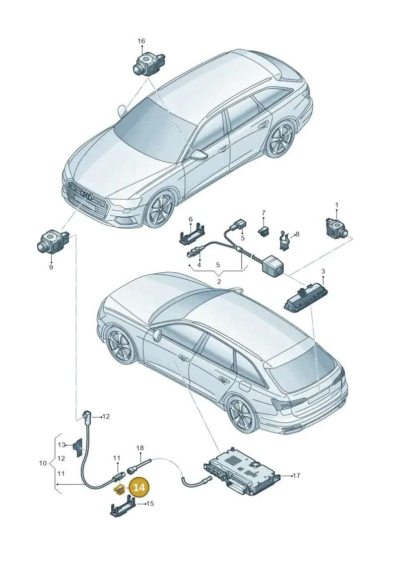 WHT009310 — Audi A6 (2018-2025) diagram 430907450, position 14