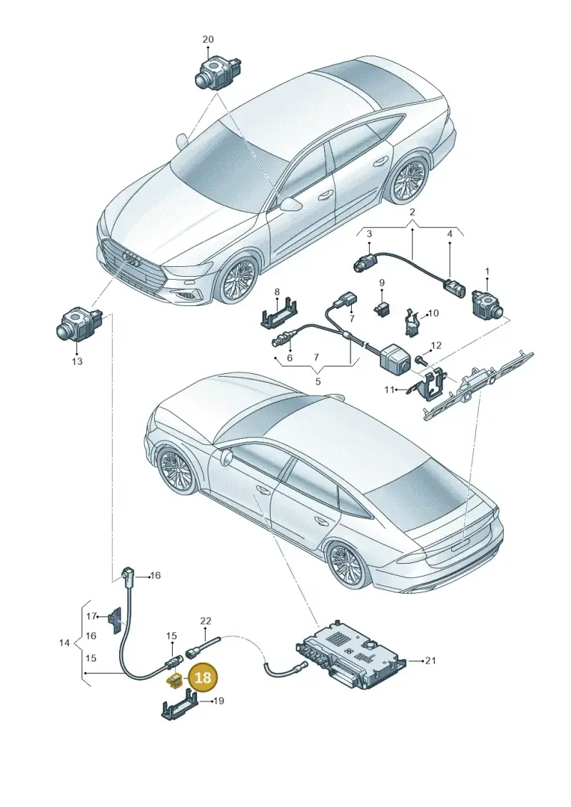 WHT009310 — Audi A7 Sportback (2018-2025) diagram 435907450, position 18