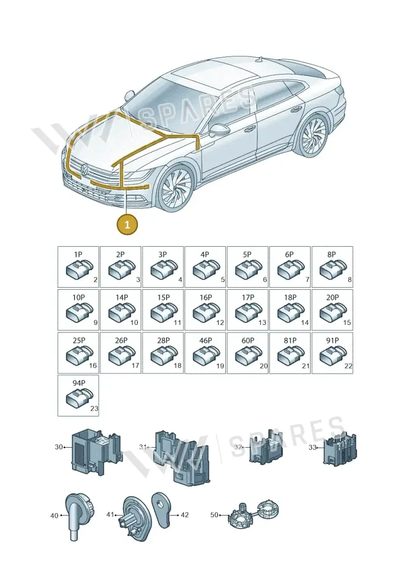 3G8971002 — Volkswagen Arteon (2017-2025) diagram 828971800, position 1