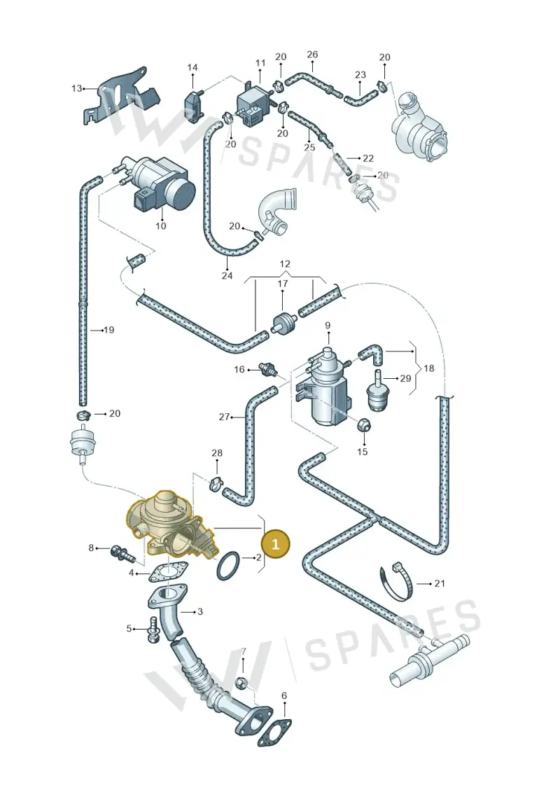 038131501AQ Volkswagen Exhaust Recirculation Valve