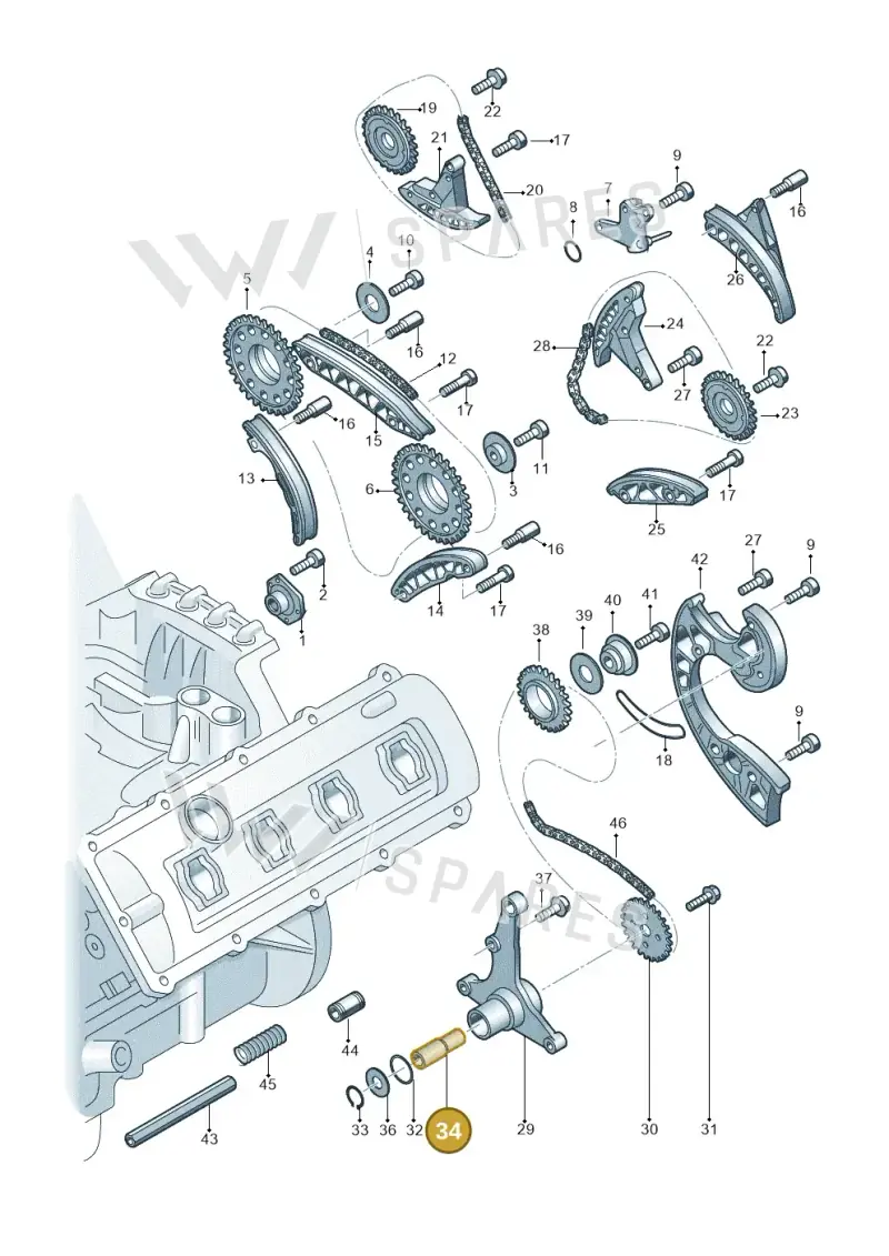 057109341A Audi Timing Chain Tensioner Guide