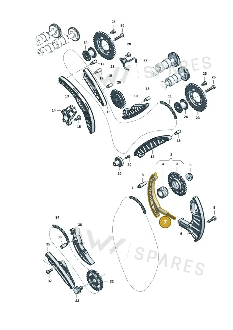 057109509F Audi Timing Chain Slide Rail