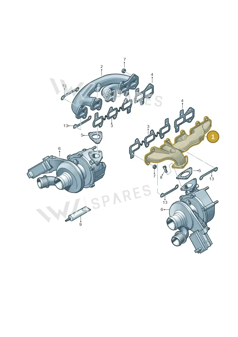 057253033BJ Volkswagen Exhaust Manifold