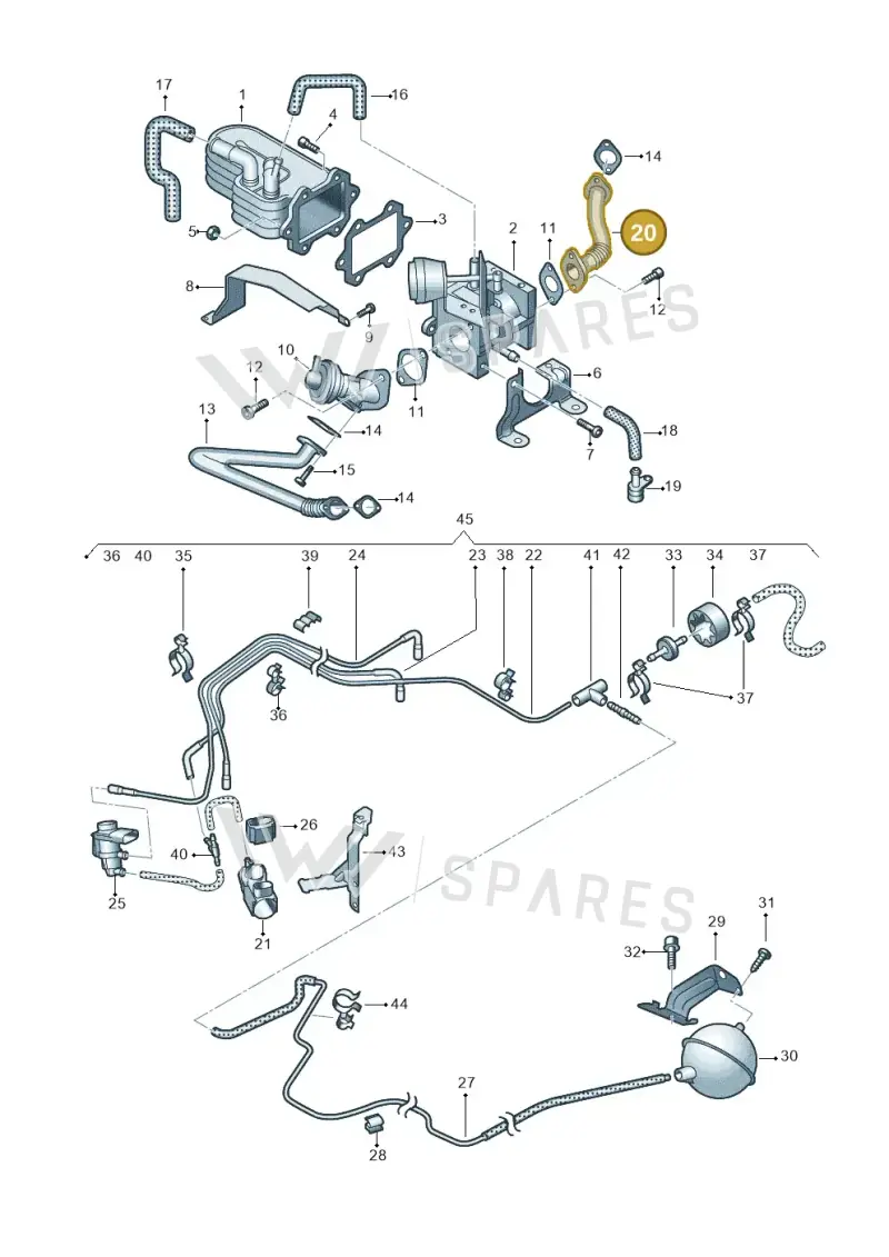 059131525AF Audi Connecting Hose