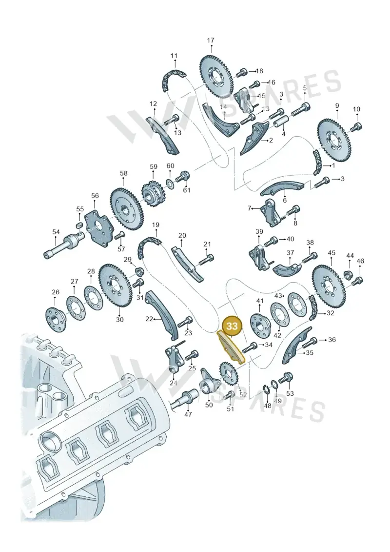 05A109513A Audi Timing Chain Guide Rail