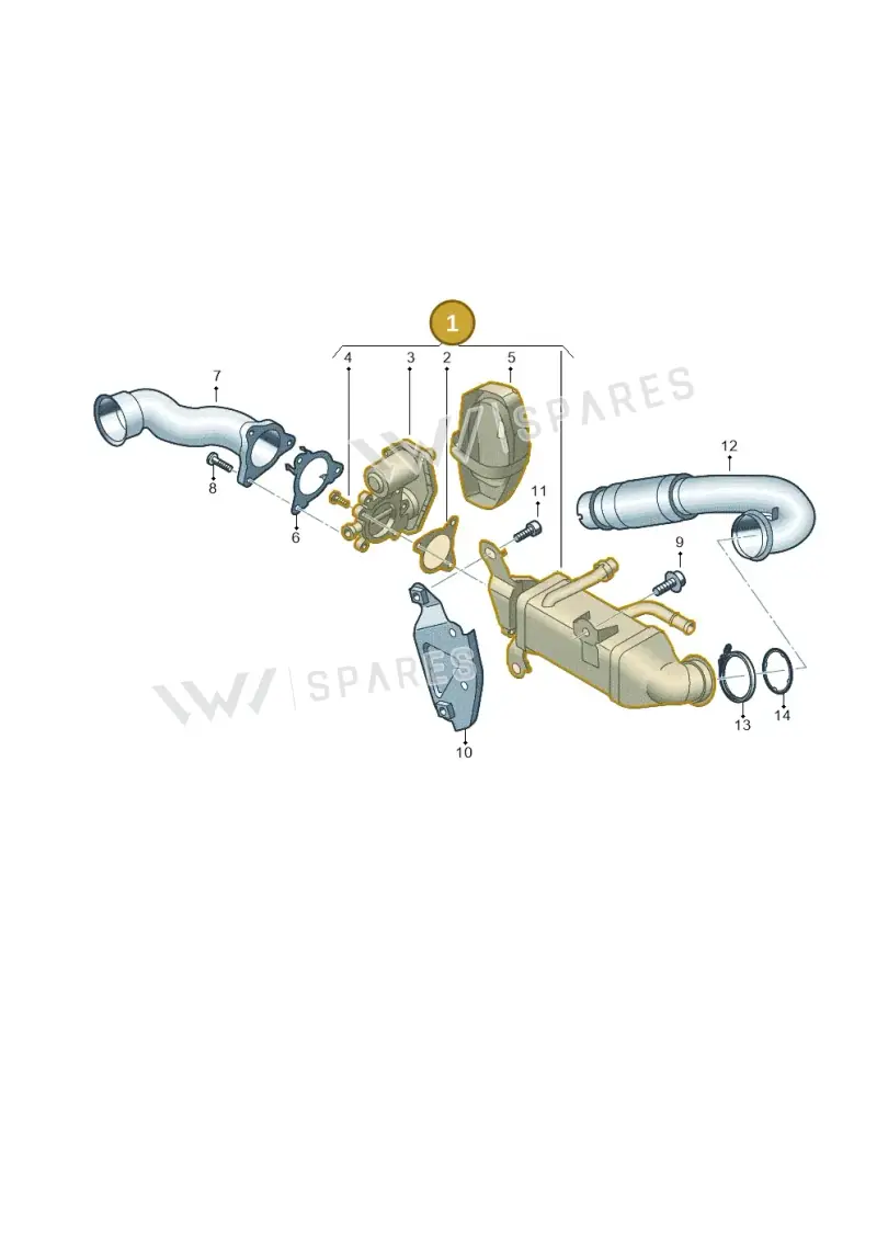 05L131512 Audi Exhaust Gas Recirculating Coolant