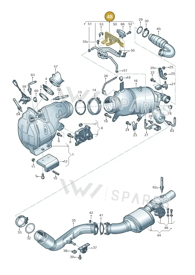 05L131552E Audi Control Cable with Differential Pressure Sensor