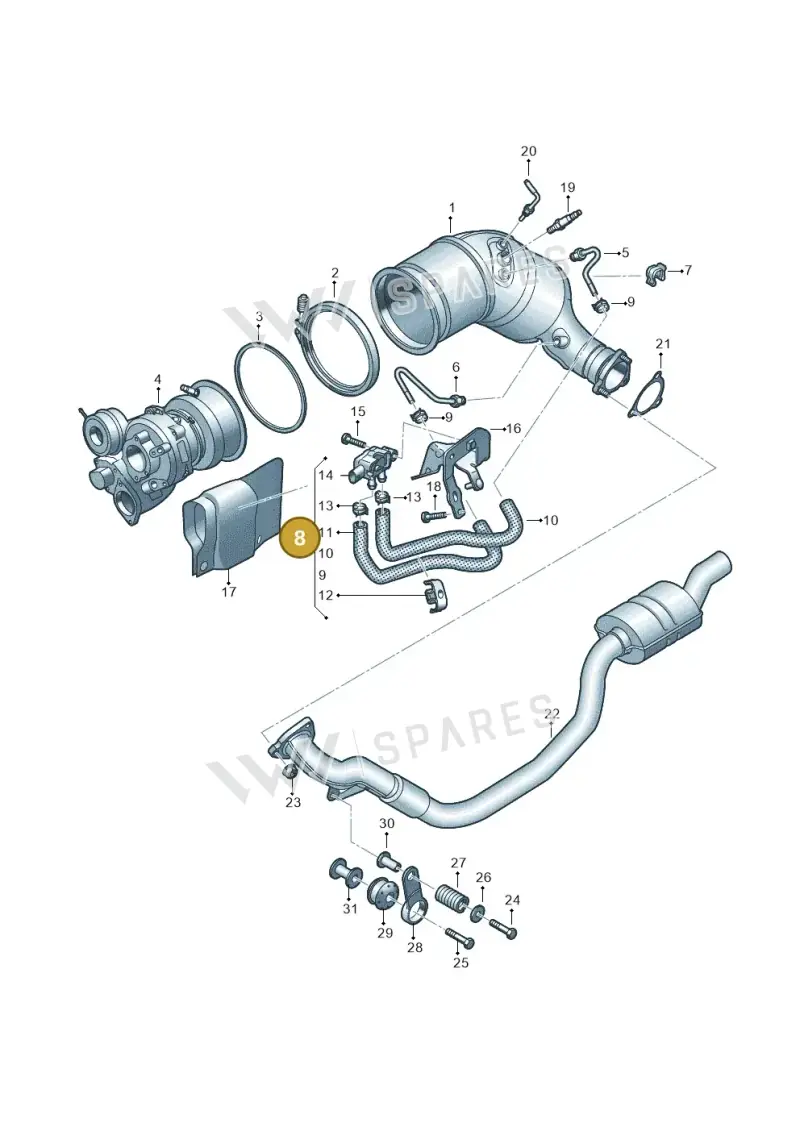 06M131552P Audi Control Cable with Differential Pressure Sensor