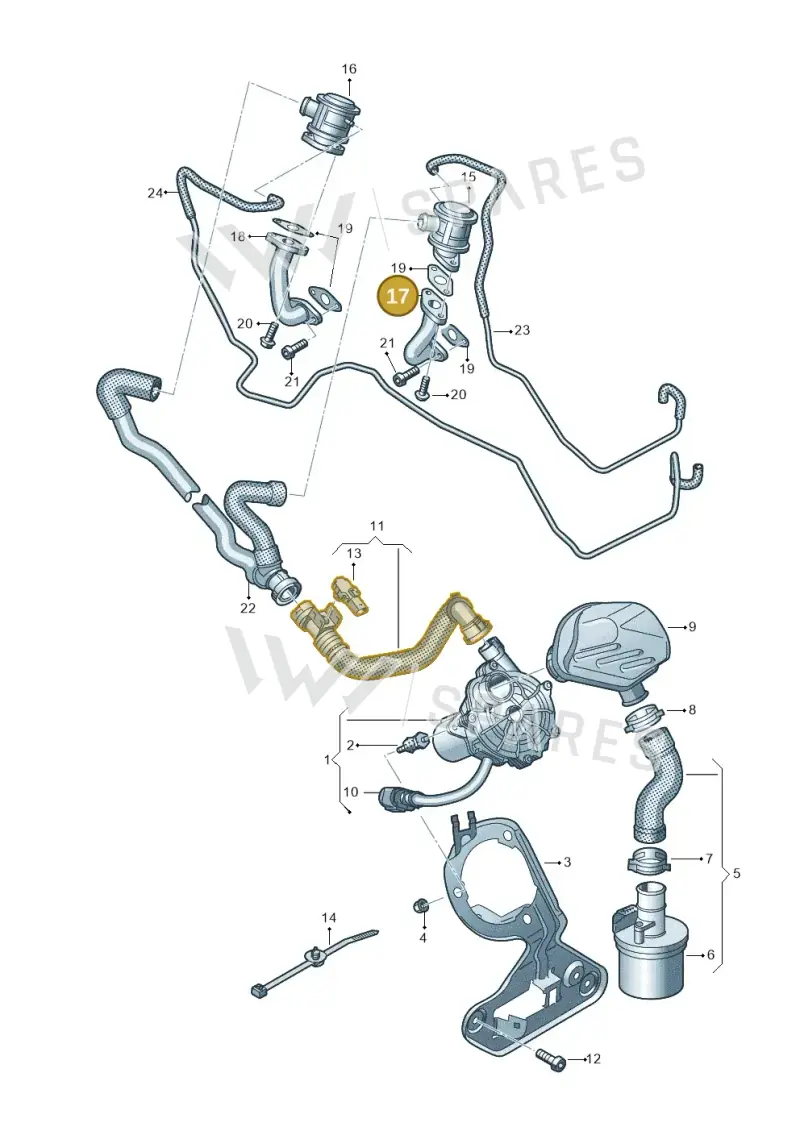 079131166AQ Audi Secondary Air Injection Pipe