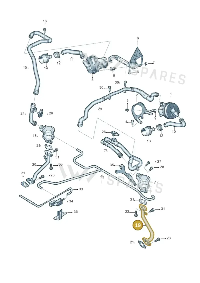 079131166D Audi Secondary Air Injection Pipe