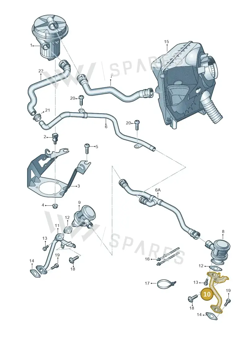 079131166L Volkswagen Secondary Air Injection Pipe