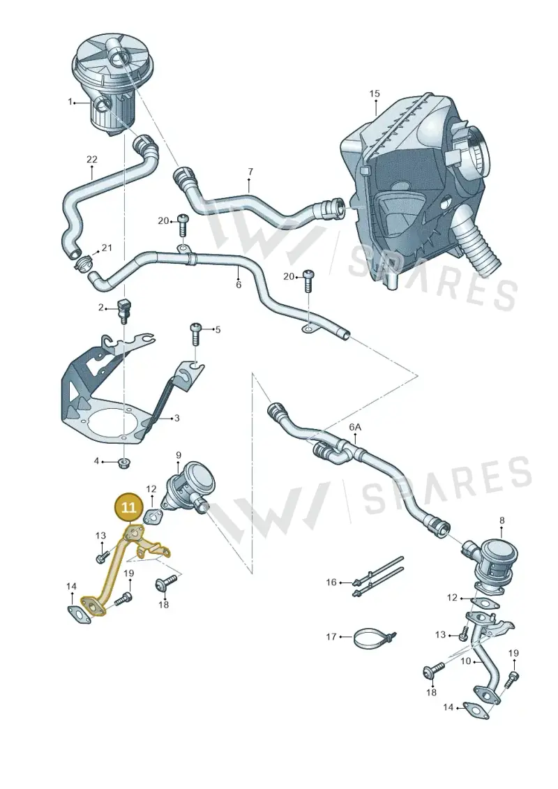 079131166Q Volkswagen Secondary Air Injection Pipe
