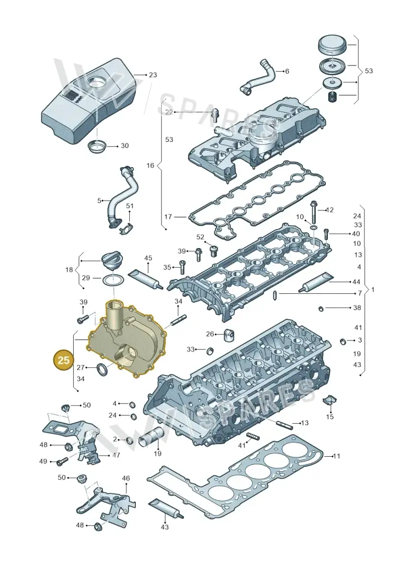 07K109283Q Volkswagen Timing Chain Cover