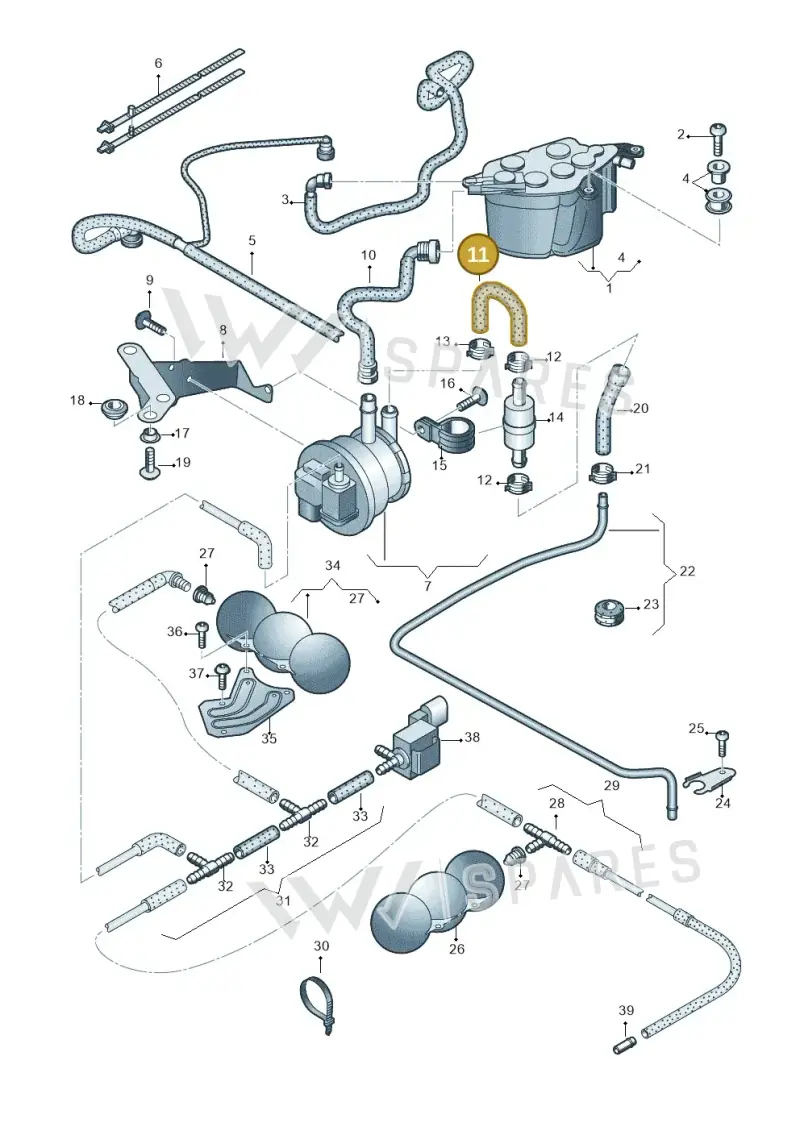 427906272A Volkswagen Vent Hose