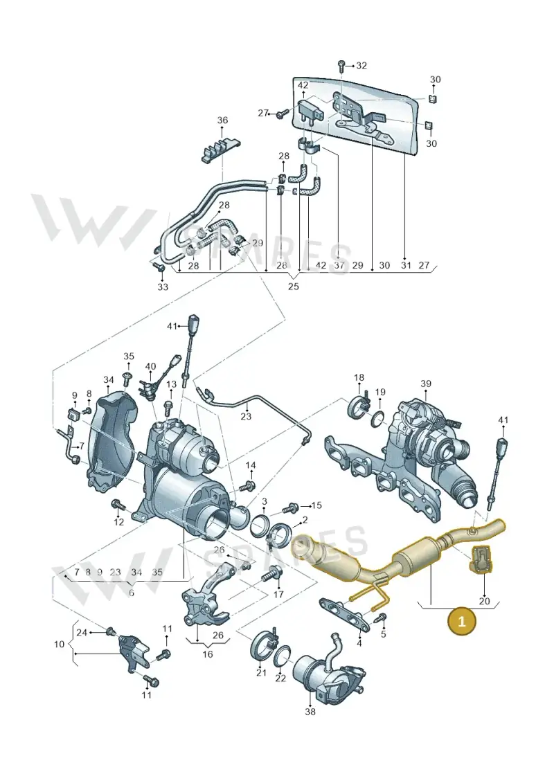 5Q0254301X Volkswagen Exhaust Pipe with Catalytic Converter