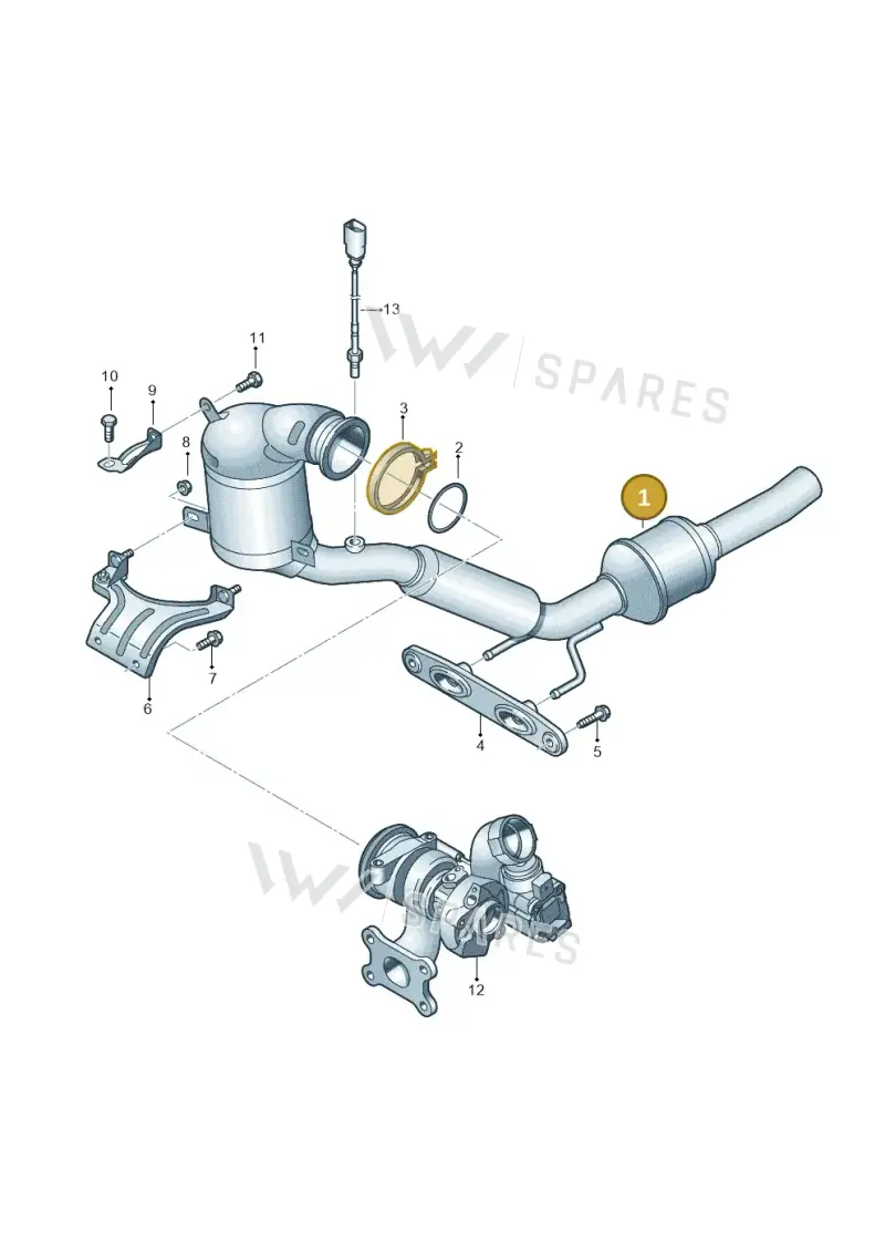 5QA254500X Volkswagen Exhaust Pipe with Catalytic Converter
