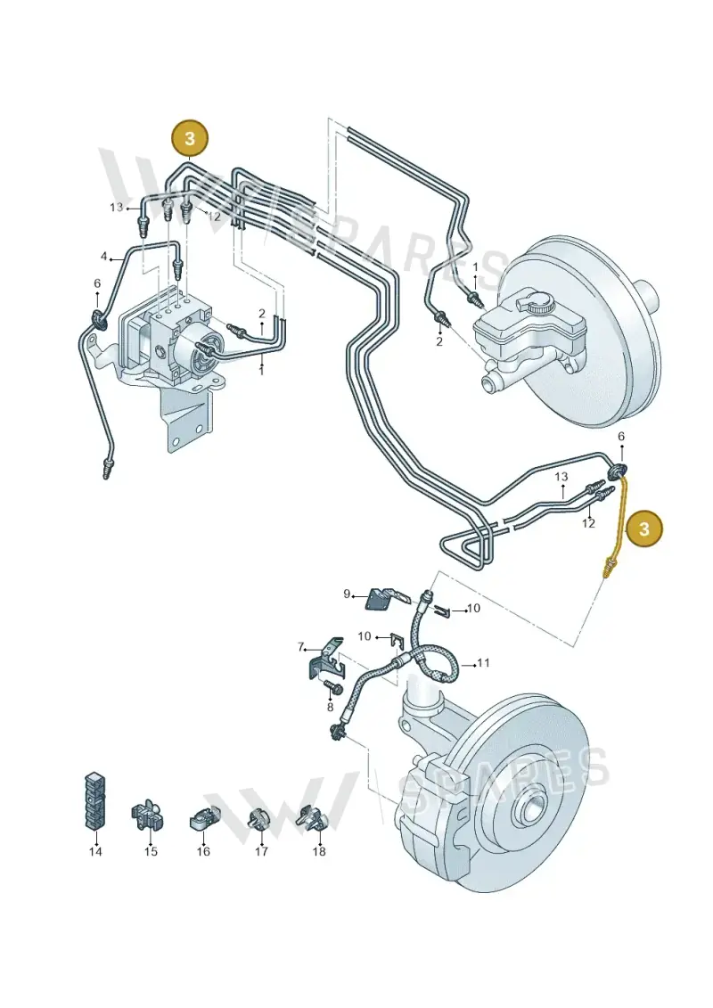 5QB614723C Audi Hydraulic System Hose