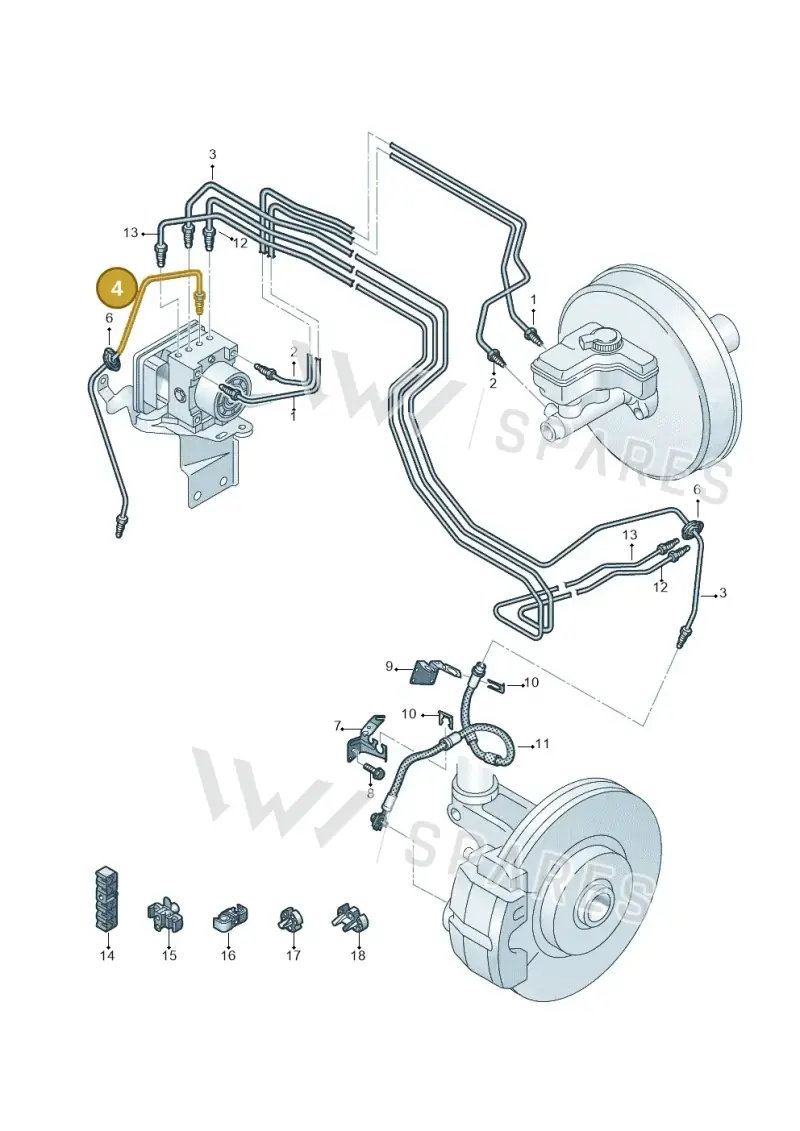 5QB614724C Audi Hydraulic System Hose