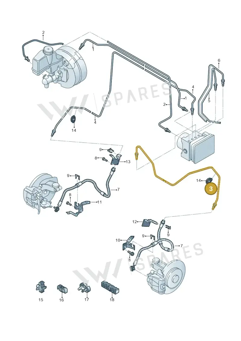 5QC614723B Audi Hydraulic System Hose