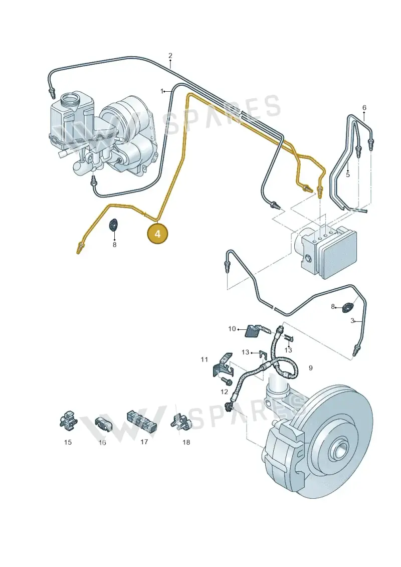 5QC614724B Audi Hydraulic System Hose