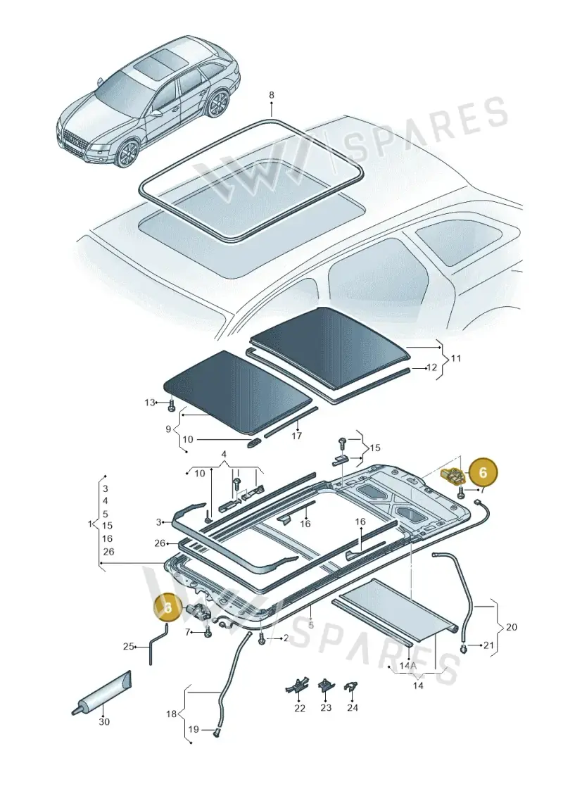 8K0959591C Audi Sliding Roof Motor
