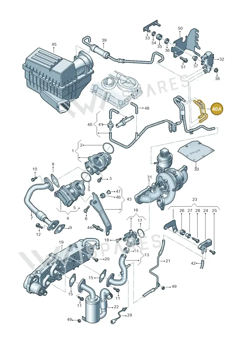 03L131055DS Volkswagen Vacuum Hose