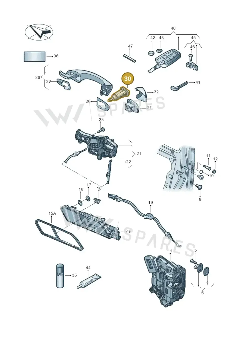 107837167EP Volkswagen Lock Cylinder