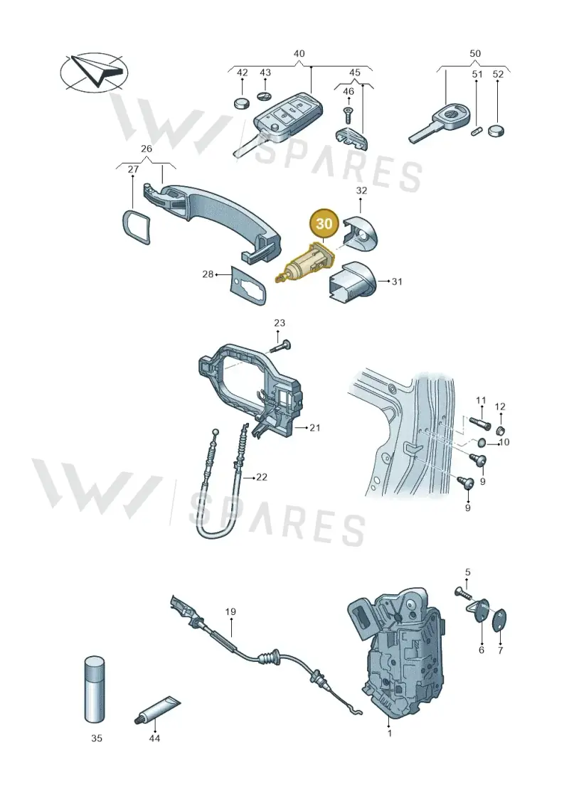 107837167FL Volkswagen Lock Cylinder