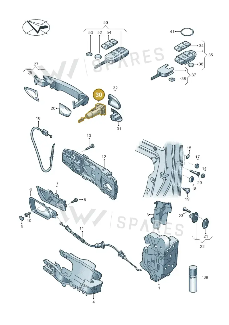 107837167MF Volkswagen Lock Cylinder