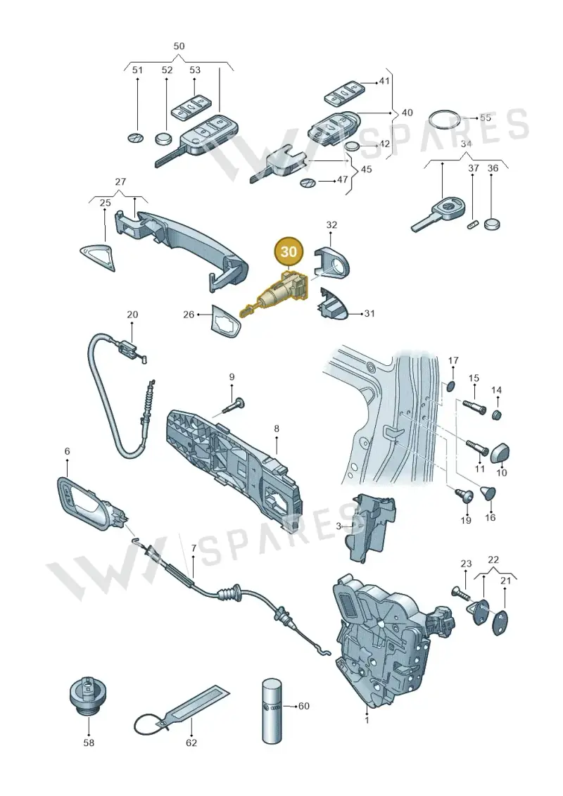 107837168EJ Volkswagen Lock Cylinder